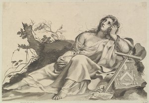 玛格达琳（Mary Magdalen）冥想。 作者 克劳德·梅伦