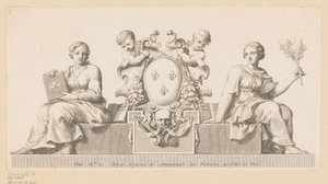 巴黎夏特莱（Châtelet）公证人徽章与诚信和法律的化身 作者 克劳德·梅伦