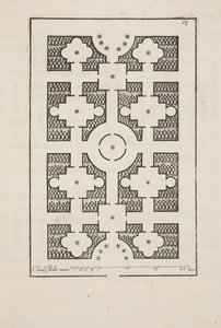 花坛设计，摘自《计划与花园剧院》，1652年出版（雕刻）。 作者 克劳德·莫莱特