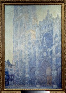 Cathedrale Notre-Dame de Rouen，门户和塔 Saint Romain，效果 du matin，和谐布兰奇 绘画 Claude Monet (1840-1926) 1893 年太阳。 1,06x0,73 m 巴黎，奥赛博物馆 - 鲁昂大教堂、门户和圣罗曼塔，早上效果 作者 克劳德·莫奈