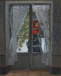 红色头巾（La capeline rouge）。约于1868-73年 作者 克劳德·莫奈