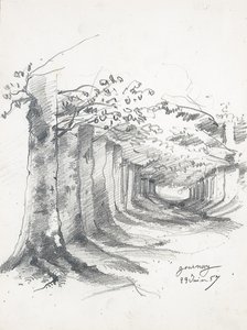 1857年在古尔奈（Gournay）的森林小巷 作者 克劳德·莫奈