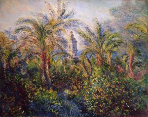 在博尔迪盖拉的花园，早上的印象。 1884年 作者 克劳德·莫奈