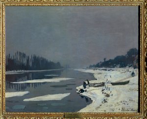 Glacons sur la Seine at Bougival, Yvelines 绘画 Claude Monet (1840-1926) Dim 0.65 x 0.81 m 巴黎卢浮宫博物馆 强制性提及：捐赠 Helene et Victor Lyon 作者 克劳德·莫奈