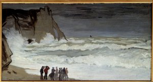 Grosse mer a Etretat 绘画 Claude Monet (1840-1926) 1868 Sun。 0,66x1,31 m 巴黎，奥赛博物馆 作者 克劳德·莫奈
