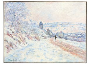 维特伊伊之路，雪景，1879年 作者 克劳德·莫奈