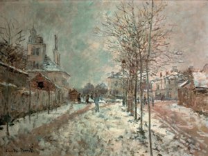 在阿根廷的蓬图瓦兹林荫大道，雪 作者 克劳德·莫奈