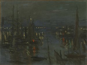 Le Port du Havre, Effet de Nuit 1873年，夜晚的勒阿弗尔港。 作者 克劳德·莫奈