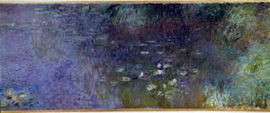 Les nympheas: matin detail.克劳德-莫奈(1840-1926)的画作 1914-1926 双联画，每部分2 x 3米。巴黎。桔园博物馆 - 睡莲（或睡美人）：早晨。细节。克劳德-莫奈(1840-1926)的画作 作者 克劳德·莫奈