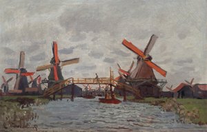 1871年在赞丹附近的Westzijderveld的米尔斯 作者 克劳德·莫奈