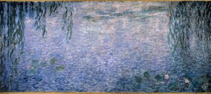 睡莲，晴朗的早晨，柳树三联画中央部分。 克劳德·莫奈 (Claude Monet) (1840-1926) 1914-1926 年的绘画 2 x 4.25 米。 巴黎。 橘园博物馆 作者 克劳德·莫奈