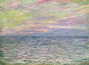 在公海，Pourville的日落； 1882年，在满海的普维尔日落