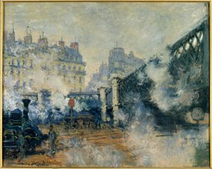 欧洲桥和圣拉扎尔车站(Saint-Lazare) 克劳德-莫奈(1840-1926)的画作 1877年 阳光 0,64 x 0,81m.巴黎。马尔默坦博物馆 作者 克劳德·莫奈