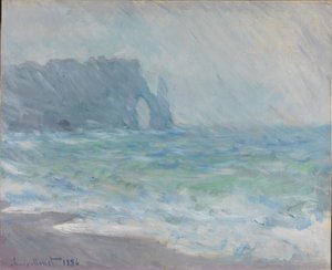 埃特勒塔（Etretat）下雨 作者 克劳德·莫奈