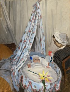 摇篮--卡米尔和艺术家的儿子让，1867年。 作者 克劳德·莫奈