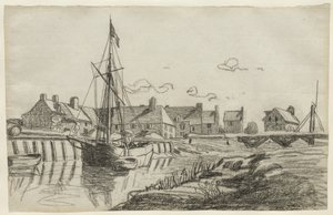 托克港，约1864年 作者 克劳德·莫奈