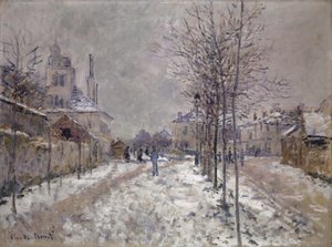 1875年，阿让特伊的白雪覆盖的蓬图瓦兹大道 作者 克劳德·莫奈