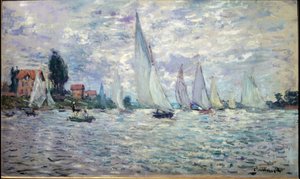 小船。 Regates a Argenteuil - 布面油画 作者 克劳德·莫奈