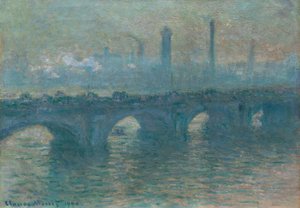 滑铁卢桥，灰色天气 作者 Claude Monet