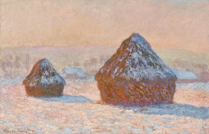 麦垛、雪景、早晨 (Meules, Effet de Neige, Le Matin) 作者 克劳德·莫奈