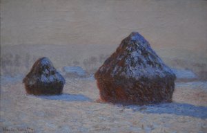 小麦堆，积雪效应，早晨，1891年 作者 克劳德·莫奈