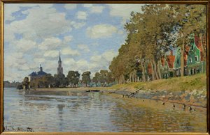 赞丹。 1871.（0.48 x 0.73 厘米）荷兰风景。 克劳德·莫奈（Claude Monet，1840-1926 年）的布面油画。 奥赛博物馆。 作者 克劳德·莫奈