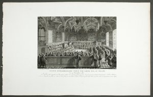 路易十六在王宫举行的特别会议》，选自《法国大革命历史画册》系列 作者 克劳德·尼奎特