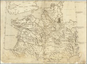 1507 年托勒密法国地图 作者 克劳狄·托勒密