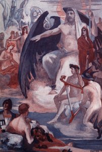 保卫木星以拯救特洛伊人或希腊人。 克莱门特·贡提尔（Clement Gontier，1876-1918 年）为荷马的《伊利亚特》（奥梅罗）绘制的插图。 巴黎，亨利·劳伦斯 作者 克莱门特·冈蒂尔