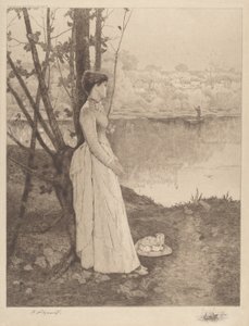 无题（河岸边的女士）。 作者 克莱门特·罗林斯·格兰特