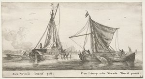 阿姆斯特丹的各种船只和景观》（Verscheÿde Schepen en Gesichten van Amstelredam），第二部分：弗里斯兰泥炭驳船。  Dÿnop 号，靠近 Veensche 泥炭池塘 作者 Reinier Nooms，叫塞曼