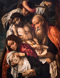 下十字架，约 1520 年（木板（橡木）上的钢笔画和油彩）