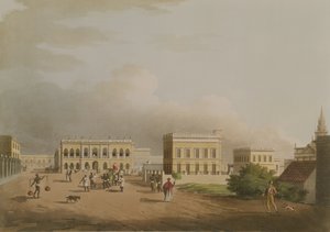 The Old Court House，Calcutta，来自Hindostan的Twenty Four Views的17号板，由Harradon，酒吧雕刻。作者：Edward Orme（1774-c.1820）1805（aquatint）