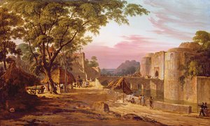 进入巴拉特布尔要塞的队伍（布面油画） 作者 罗伯特·史密斯上校