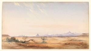 从圣克鲁斯附近的神秘平原看到的安第斯山脉，约 1878 年（水彩画）