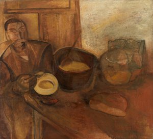 吃奶汤的男人（布面油画） 作者 康斯坦特·佩梅克