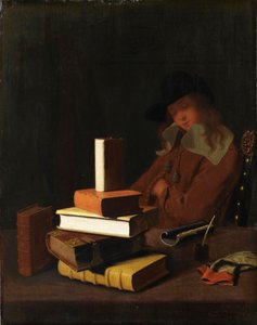 沉睡的学生，1663年 作者 康斯坦丁·维尔豪特（Constantin Verhout）或沃豪特（Voorhout）