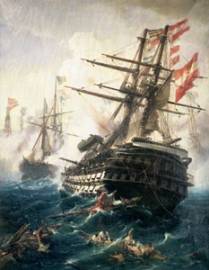 1866 年奥匈帝国与意大利之间的利萨战役（布面油画） 作者 康斯坦丁·沃拉纳基斯