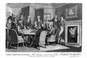 1794年2月23日在Parsloes举行的国际象棋比赛，1794年土耳其大使在场。 作者 做饭