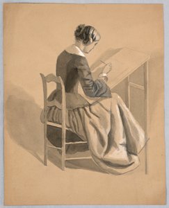 一个女人在画画 作者 库珀联合艺术学校