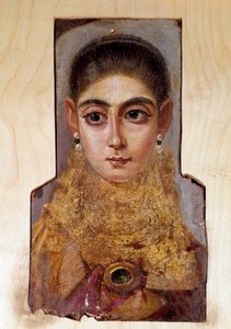 科普特艺术：名为法尤姆（Fayoum）的年轻女子（约公元160年）木板蜡画。巴黎，卢浮宫博物馆