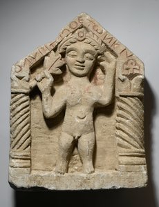 来自埃及的男性人物的陪葬石碑，c.500-600（石灰石）