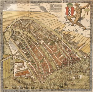 科内利斯-安东尼斯宗绘制的 1544 年阿姆斯特丹大地图......属于阿姆斯特丹历史的第五部分 / 作者 J. Ter Gouw，根据原作拍摄... 作者 Cornelis Anthonisz。