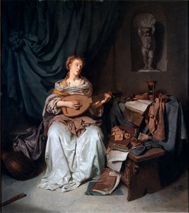 Cornelis Bega的吉他手绘画