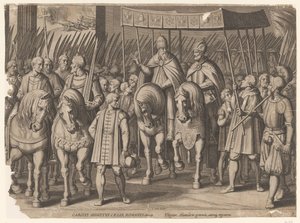 1530 年查理五世在博洛尼亚的帝国加冕礼
查理五世的胜利（系列标题） 作者 安东尼奥·坦佩斯塔