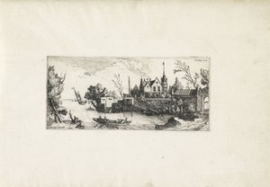划着小船的河流景观
风景（系列名称） 作者 Cornelis Claesz van Wieringen (可能)
