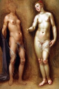 研究两个女性裸体