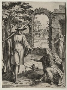 基督出现在玛利亚·玛格达琳，1567年。 作者 科尼利斯·科尔特（Cornelis Cort）