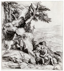 与圣杰罗姆的风景，16世纪，1937年 作者 科尼利斯·科尔特（Cornelis Cort）