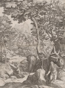 荒野中的圣奥努弗里乌斯，1574年。 作者 科尼利斯·科尔特（Cornelis Cort）